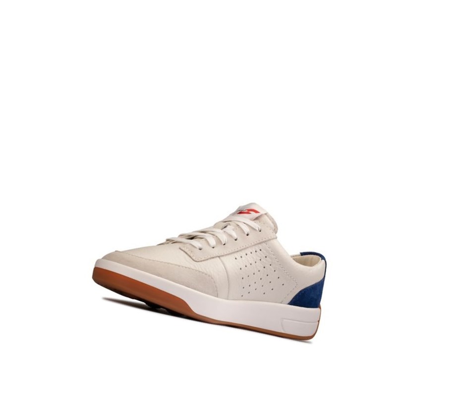 Femme Baskets Décontractées Clarks Hero Air Dentelle Blanche Bleu - france UFE-23864539