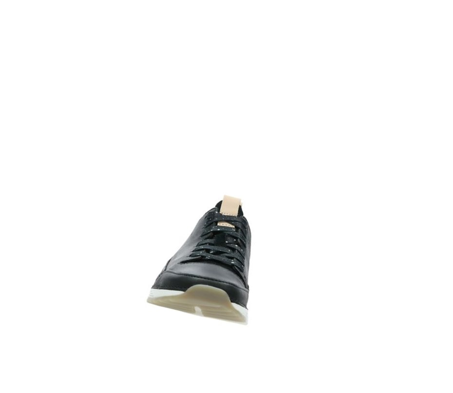 Femme Baskets Décontractées Clarks Tri Spark Nubuck Noir - france MYT-82064785