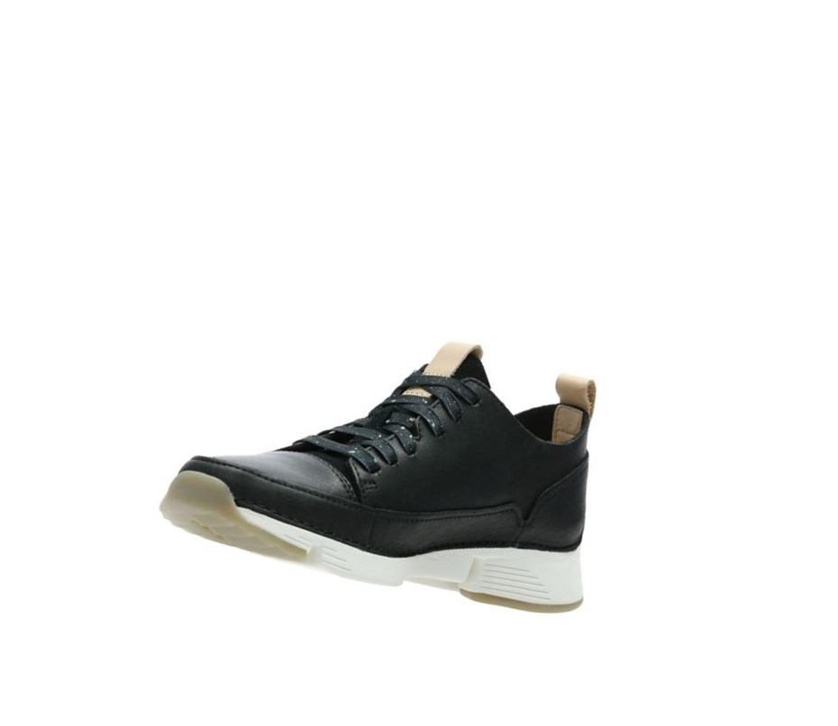 Femme Baskets Décontractées Clarks Tri Spark Nubuck Noir - france MYT-82064785