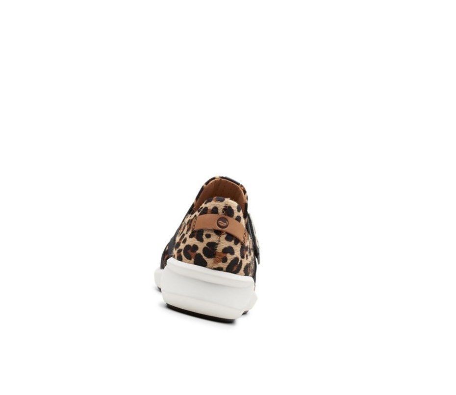 Femme Baskets Décontractées Clarks Un Rio Brides Print Pony Cuir Leopard - france VGL-28213471