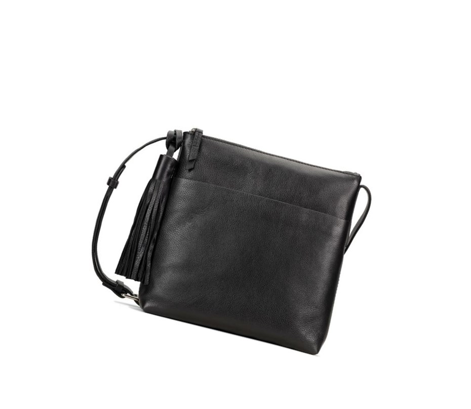 Femme Sacs Crossbody Clarks Topsham Shine Cuir Noir - france DJA-75039703