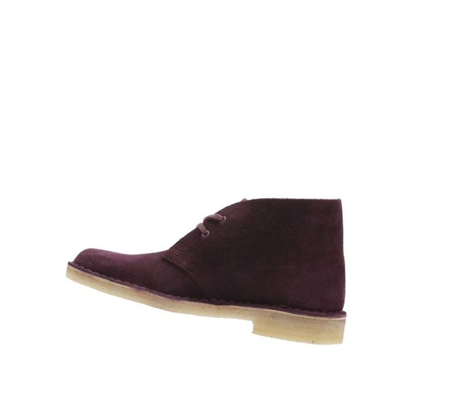 Femme Bottes Du Désert Clarks Originale Daim Bordeaux - france EKG-62259306