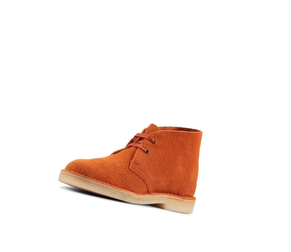 Femme Bottes Du Désert Clarks Originale Daim Orange - france MMB-47766405