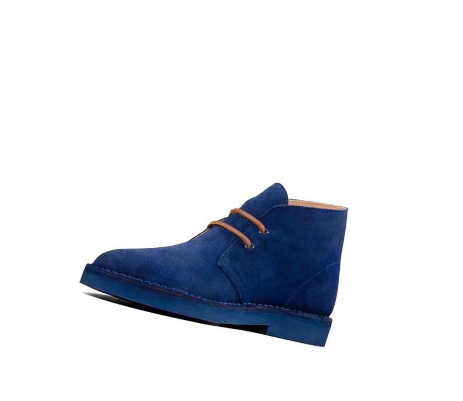 Femme Bottes Du Désert Clarks Ortholite Daim Bleu - france OLT-87218701