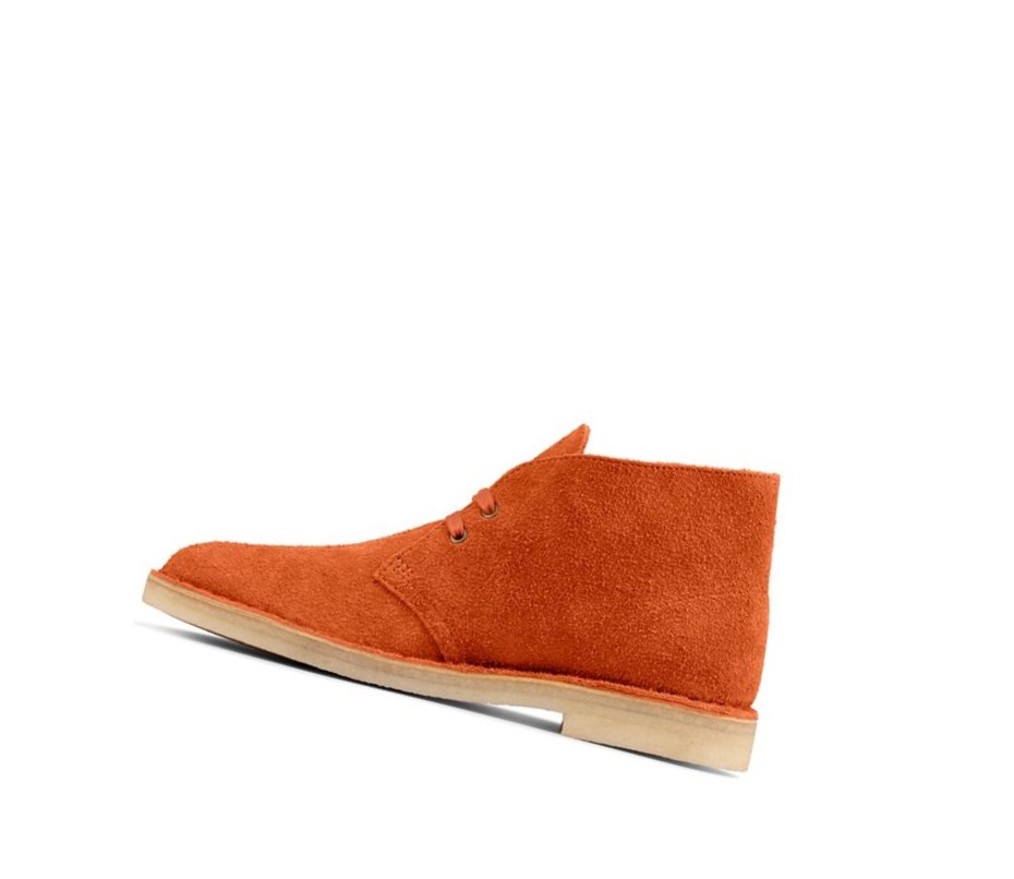 Femme Bottes Du Désert Clarks Originale Daim Orange - france MMB-47766405