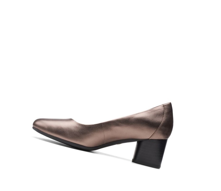 Femme Chaussures Habillées Clarks Un Cosmo Robe Cuir Larges Fit Cuivre Metal - france RDG-85321839