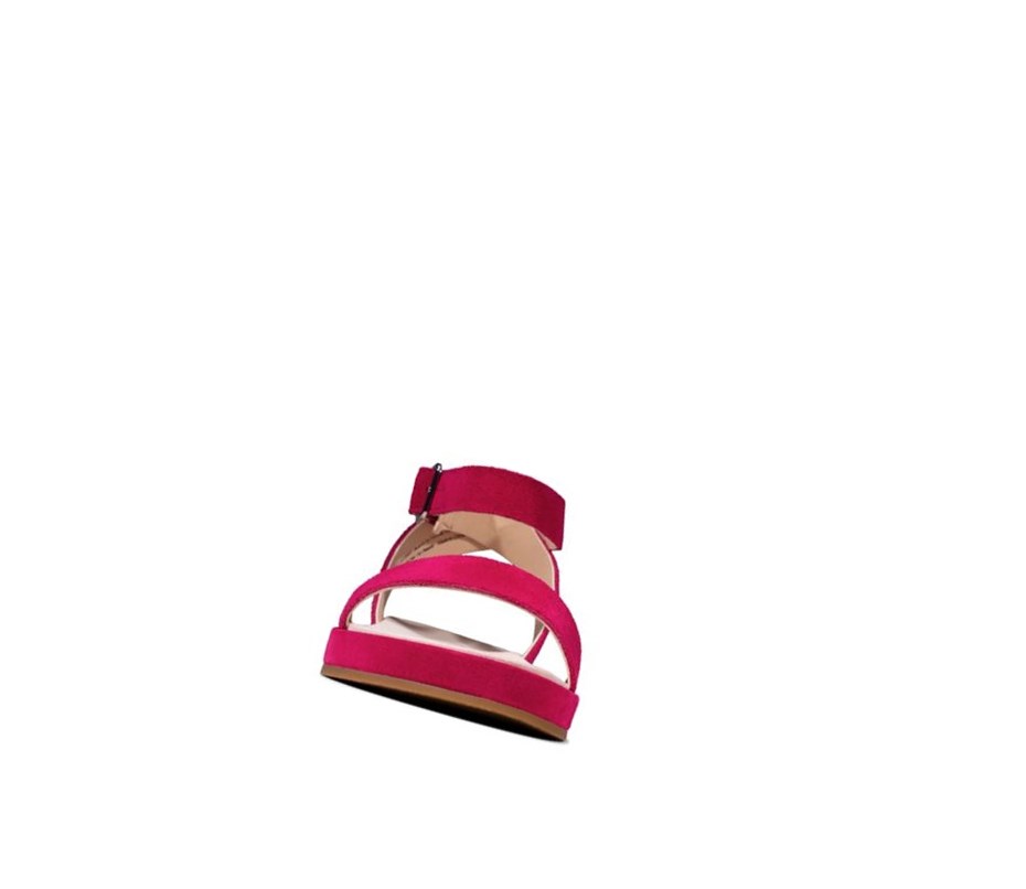 Femme Sandales Plates Clarks Botanic Ivy Daim Fushia - france XDH-38933776