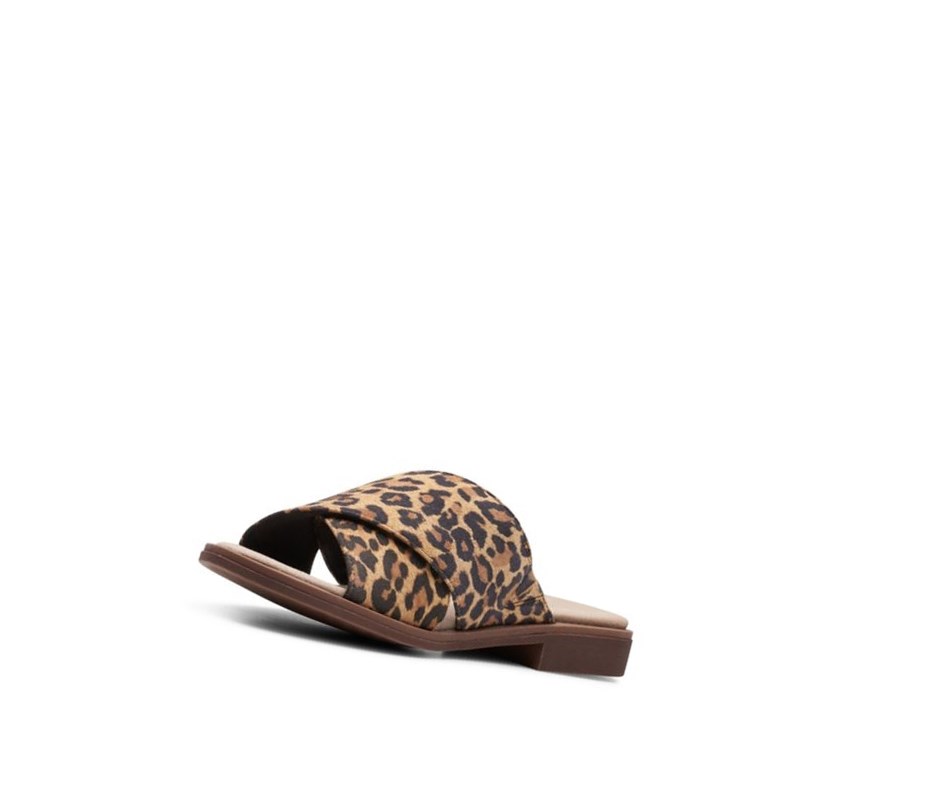 Femme Sandales Plates Clarks Declan Ivy Print Leopard - france NVJ-67626198