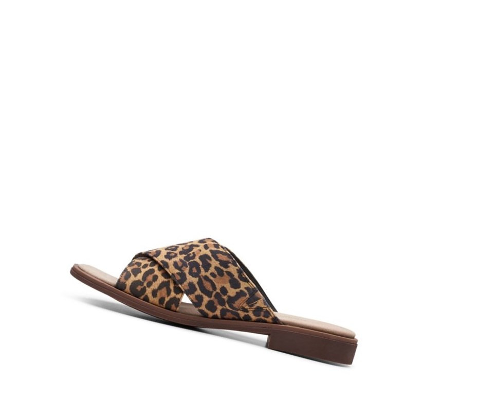 Femme Sandales Plates Clarks Declan Ivy Print Leopard - france NVJ-67626198