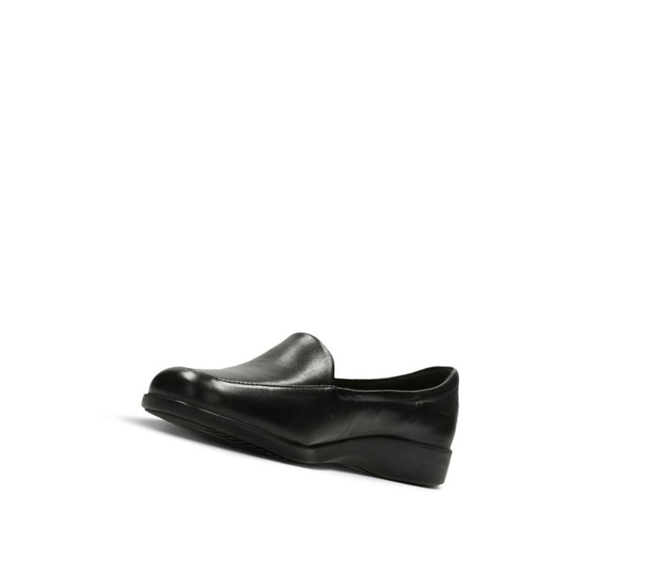 Femme Chaussures Plates Clarks Georgia Cuir Noir - france XLR-07676629