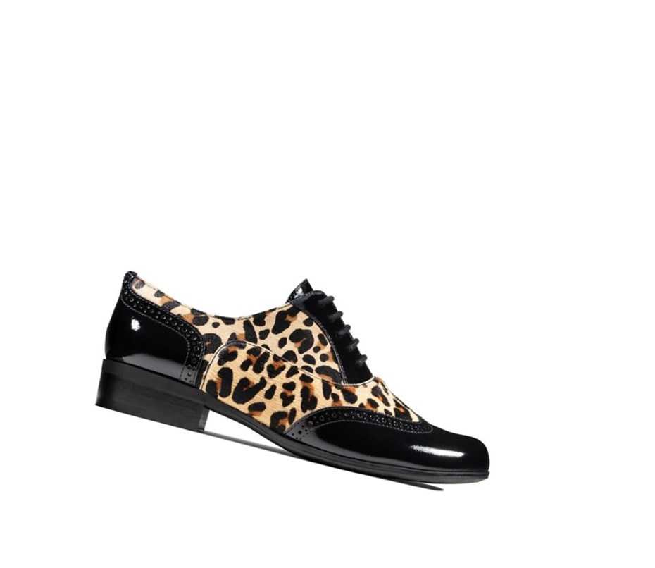 Femme Chaussures Plates Clarks Hamble Oak Print Cuir Leopard - france PLL-36098050