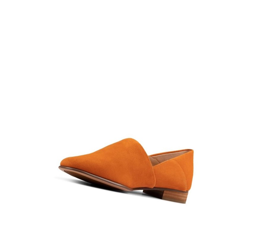 Femme Chaussures Plates Clarks Pure Tone Daim Orange - france MFK-40122826