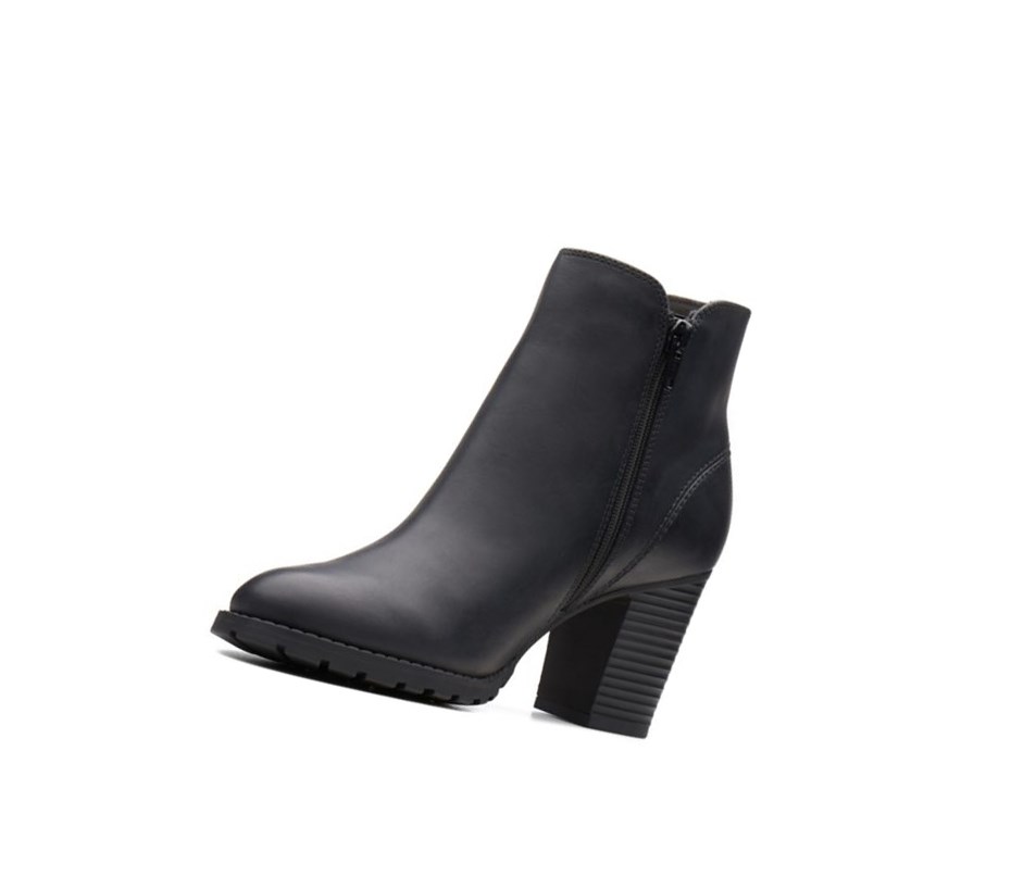 Femme Bottes à Talons Clarks Verona Trish Cuir Noir - france NXP-74613116