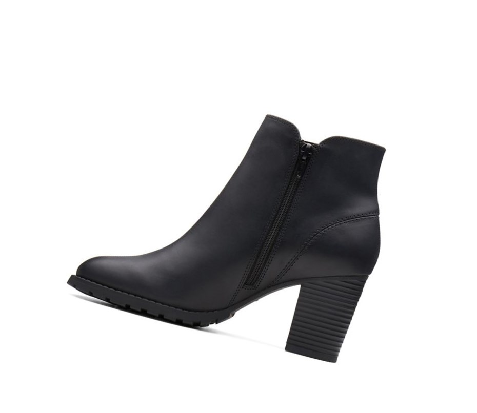 Femme Bottes à Talons Clarks Verona Trish Cuir Noir - france NXP-74613116