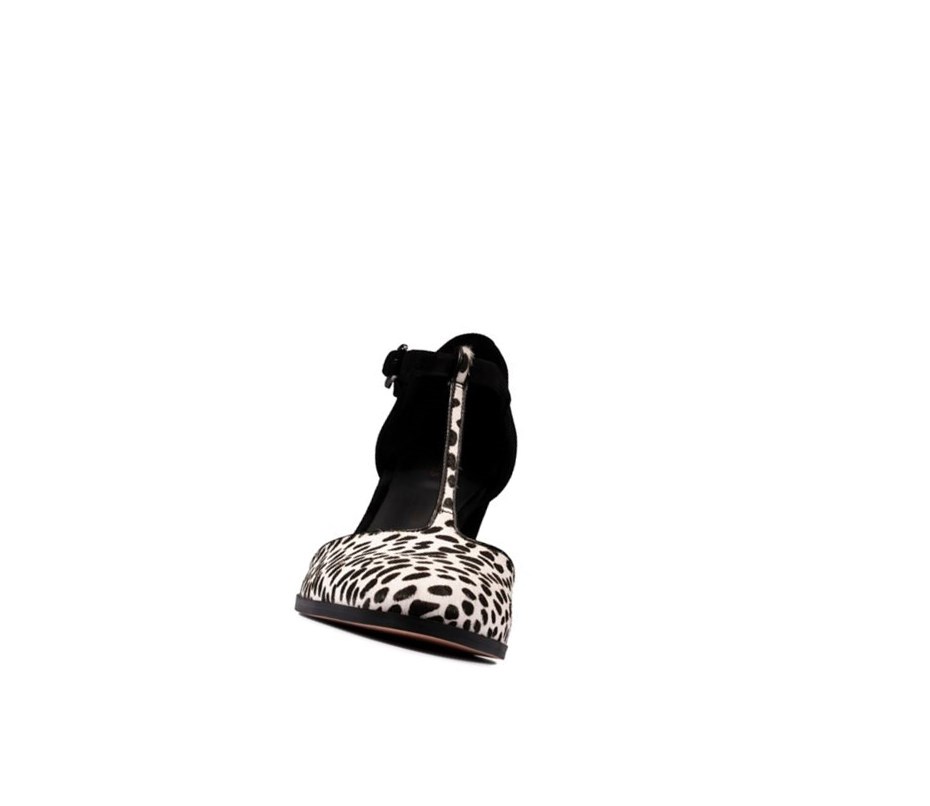 Femme Talons Clarks Kaylin 85 T Bar Print Leopard - france CRL-77768489