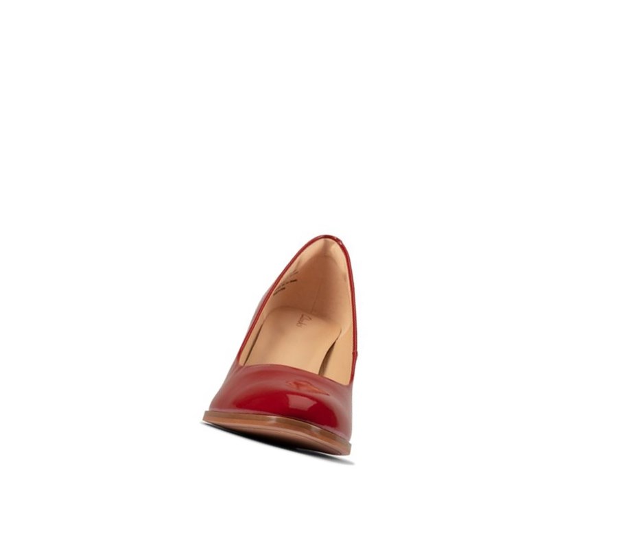 Femme Talons Clarks Kaylin Cara 2 Vernis Cuir Rouge - france JER-21237223