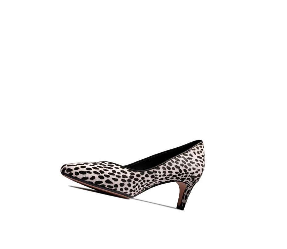 Femme Talons Clarks Laina 55 Court Print Cuir Leopard - france KSU-54476506