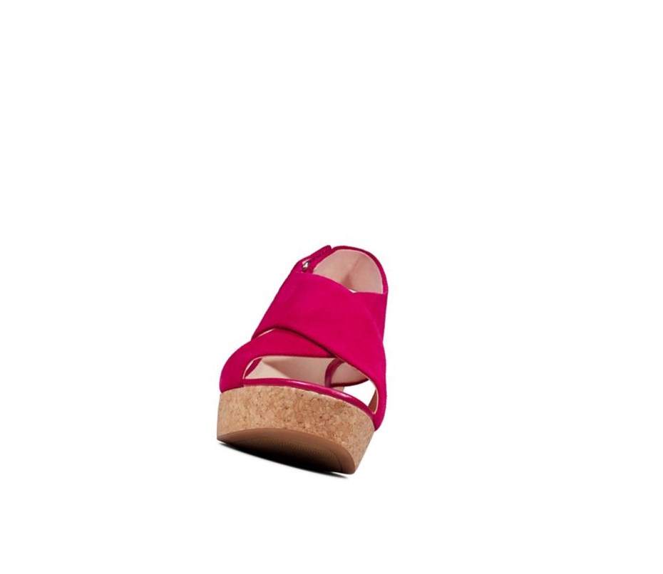 Femme Talons Clarks Maritsa Lara Daim Fushia - france XCD-43321200