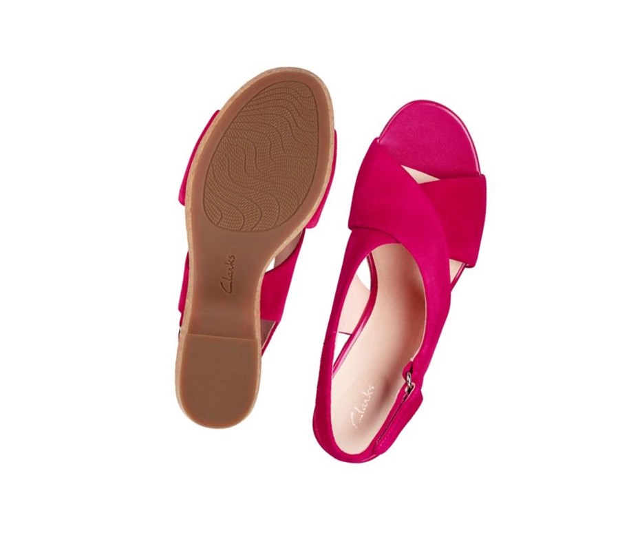 Femme Talons Clarks Maritsa Lara Daim Fushia - france XCD-43321200