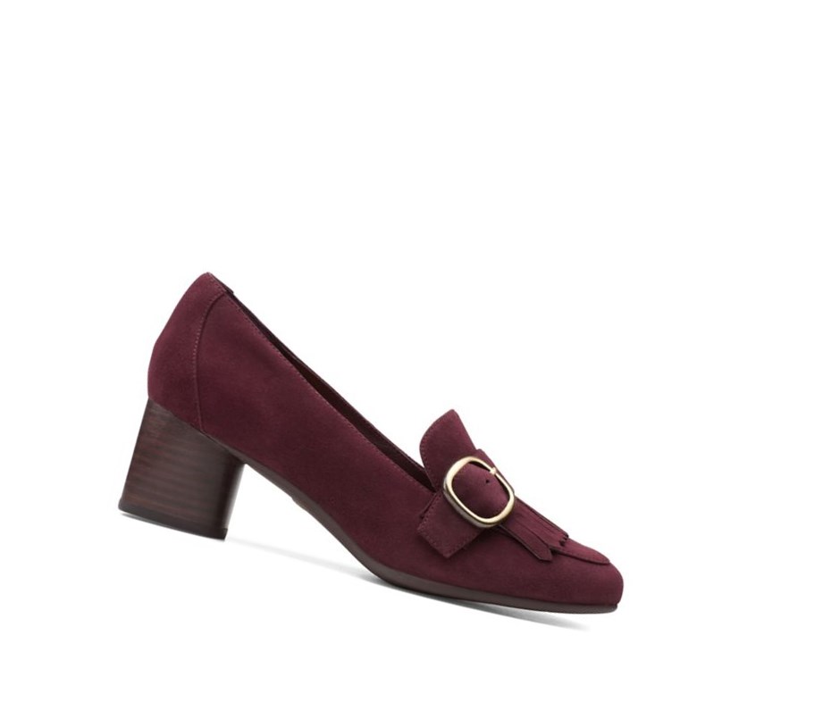 Femme Talons Clarks Un Cosmo Go Daim Bordeaux - france NRP-20088720