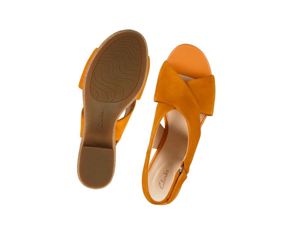 Femme Talons Clarks Maritsa Lara Daim Orange - france SNN-25900447