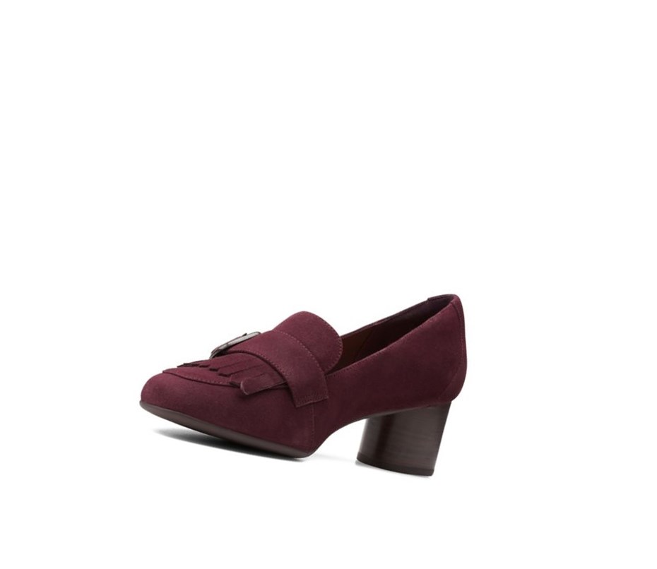 Femme Talons Clarks Un Cosmo Go Daim Bordeaux - france NRP-20088720