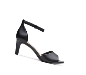 Femme Sandales à Talons Clarks Alice Greta Cuir Noir - france FDM-90650624