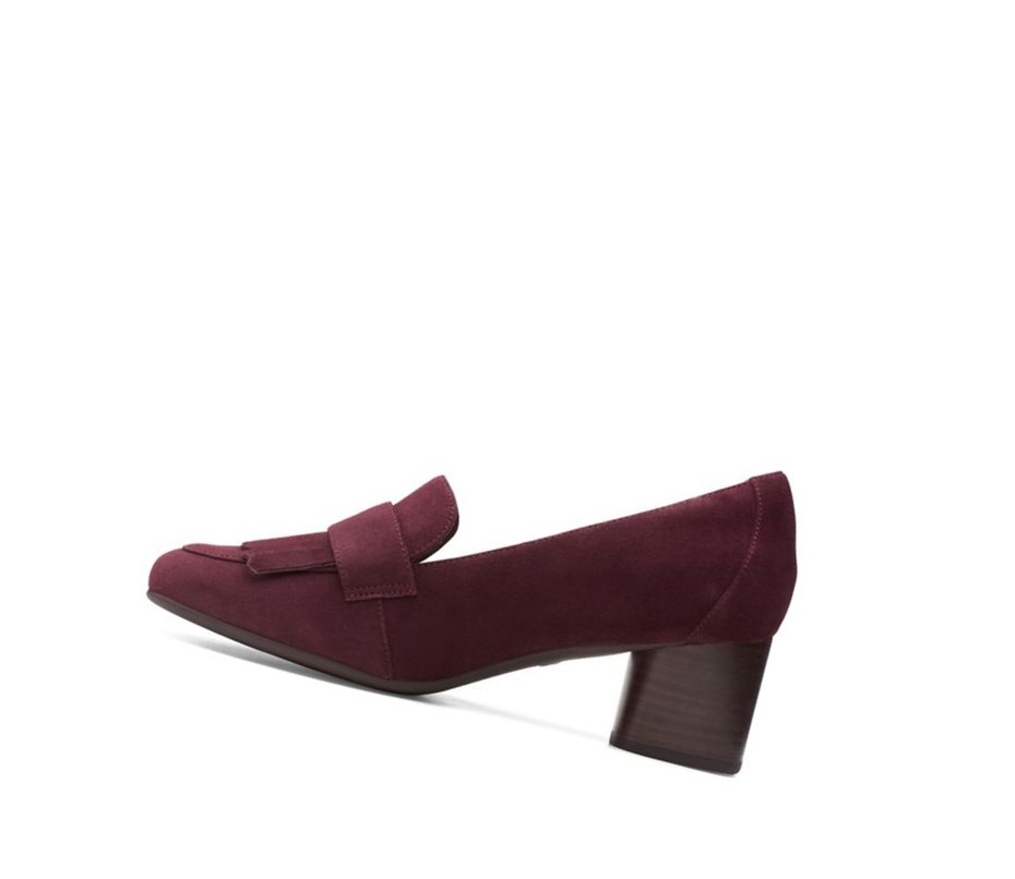 Femme Talons Clarks Un Cosmo Go Daim Bordeaux - france NRP-20088720