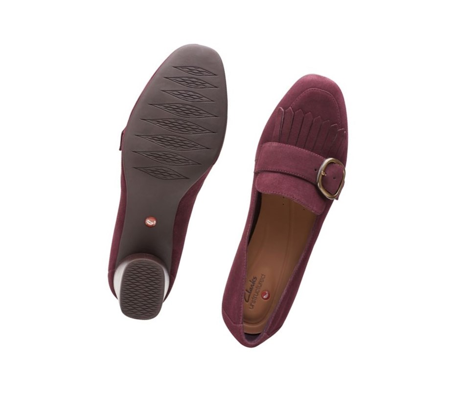 Femme Talons Clarks Un Cosmo Go Daim Bordeaux - france NRP-20088720