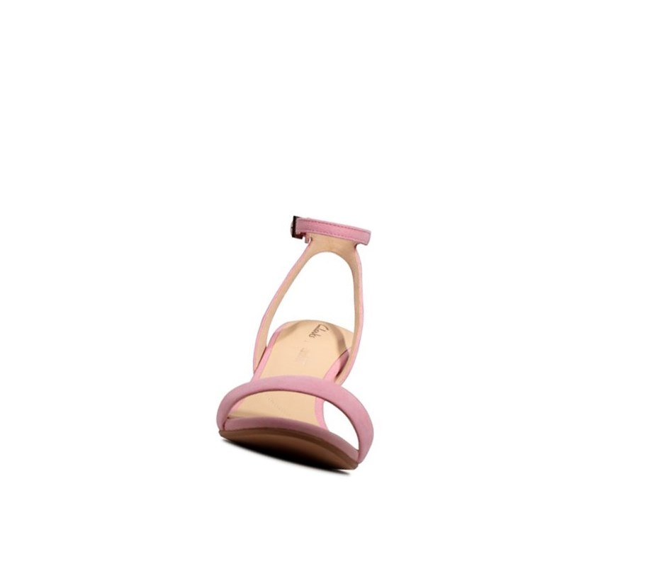 Femme Sandales à Talons Clarks Amali Jewel Daim Rose - france SDQ-66285905