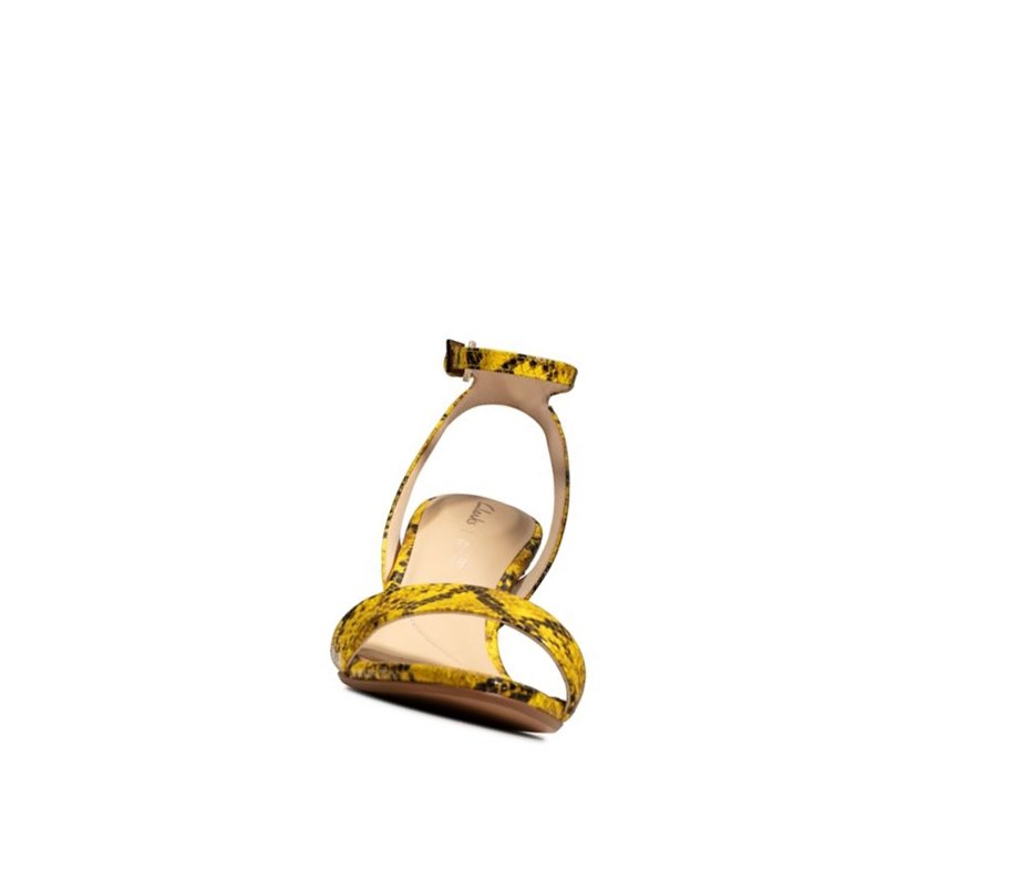 Femme Sandales à Talons Clarks Amali Jewel Jaune Serpent - france AIP-45964761