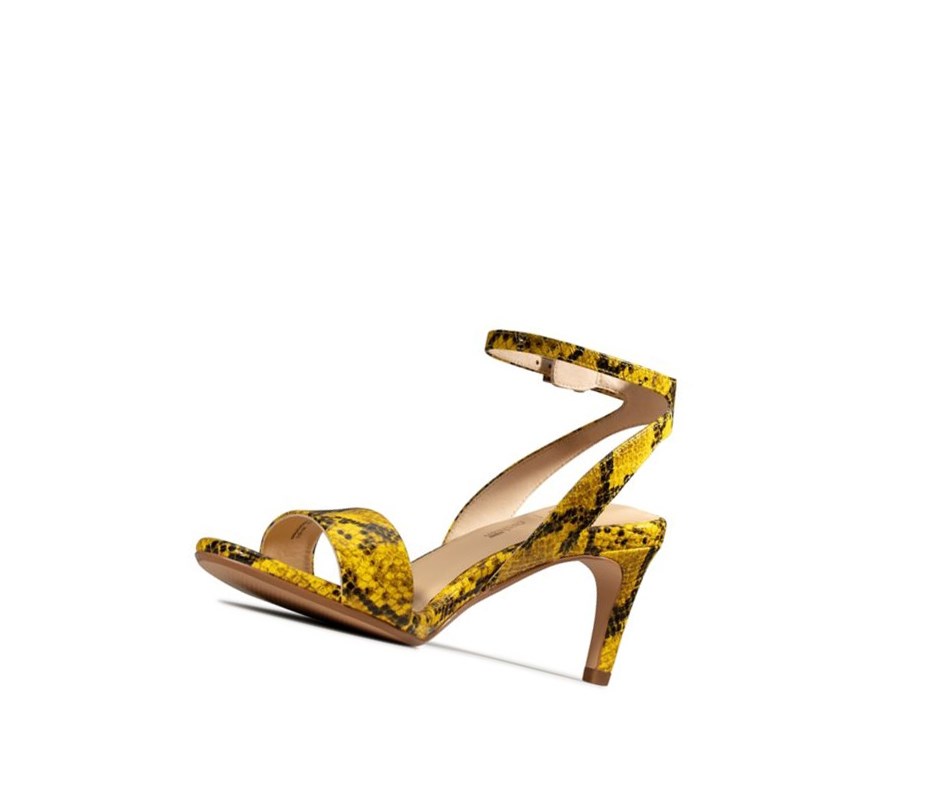 Femme Sandales à Talons Clarks Amali Jewel Jaune Serpent - france AIP-45964761