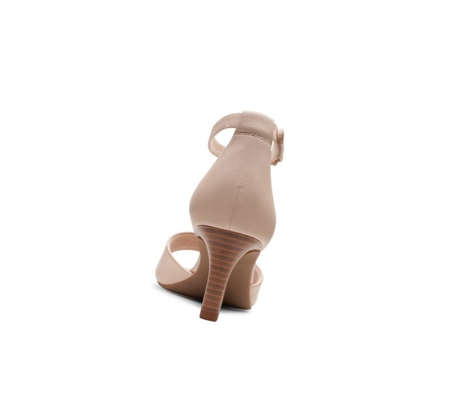 Femme Sandales à Talons Clarks Alice Greta Cuir Couleur Chair - france WKB-41073114