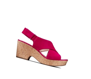 Femme Sandales à Talons Clarks Maritsa Lara Daim Fushia - france BFH-49893839