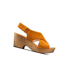 Femme Sandales à Talons Clarks Maritsa Lara Daim Orange - france DHB-22502222