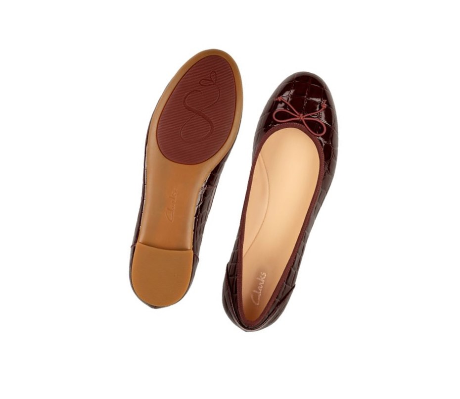 Femme Chaussures Cuir Clarks Couture Bloom Cuir Larges Fit Bordeaux - france KPY-09391272