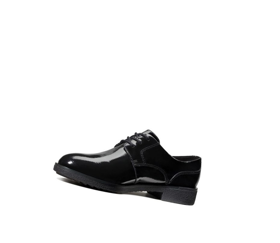 Femme Chaussures Cuir Clarks Griffin Lane Vernis Larges Fit Noir - france QQI-92946046