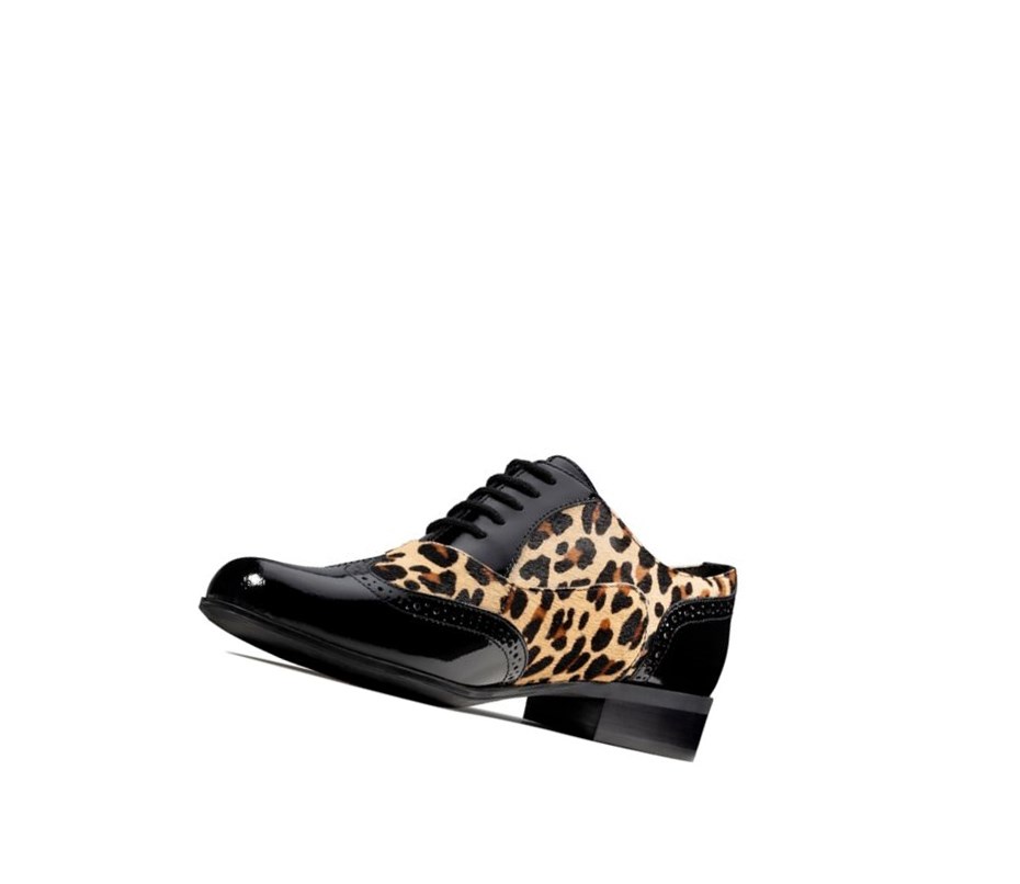 Femme Chaussures Cuir Clarks Hamble Oak Print Cuir Leopard - france BVQ-13145537