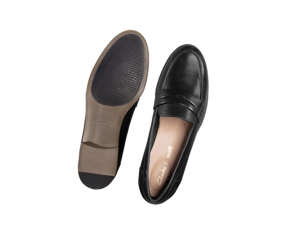 Femme Chaussures Cuir Clarks Hamble Cuir Noir - france SPE-08673762