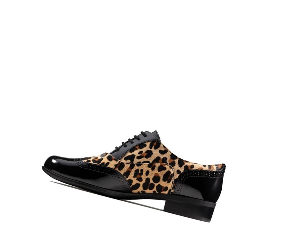 Femme Chaussures Cuir Clarks Hamble Oak Print Cuir Leopard - france BVQ-13145537