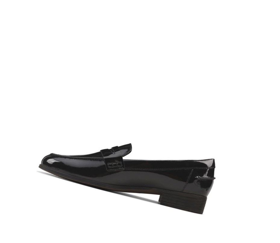 Femme Chaussures Cuir Clarks Hamble Vernis Cuir Noir - france EJC-48715294