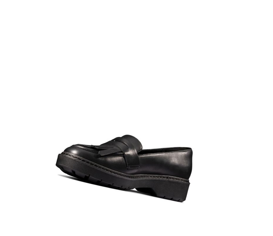 Femme Chaussures Cuir Clarks Witcombe Dawn Cuir Noir - france BLV-66030060