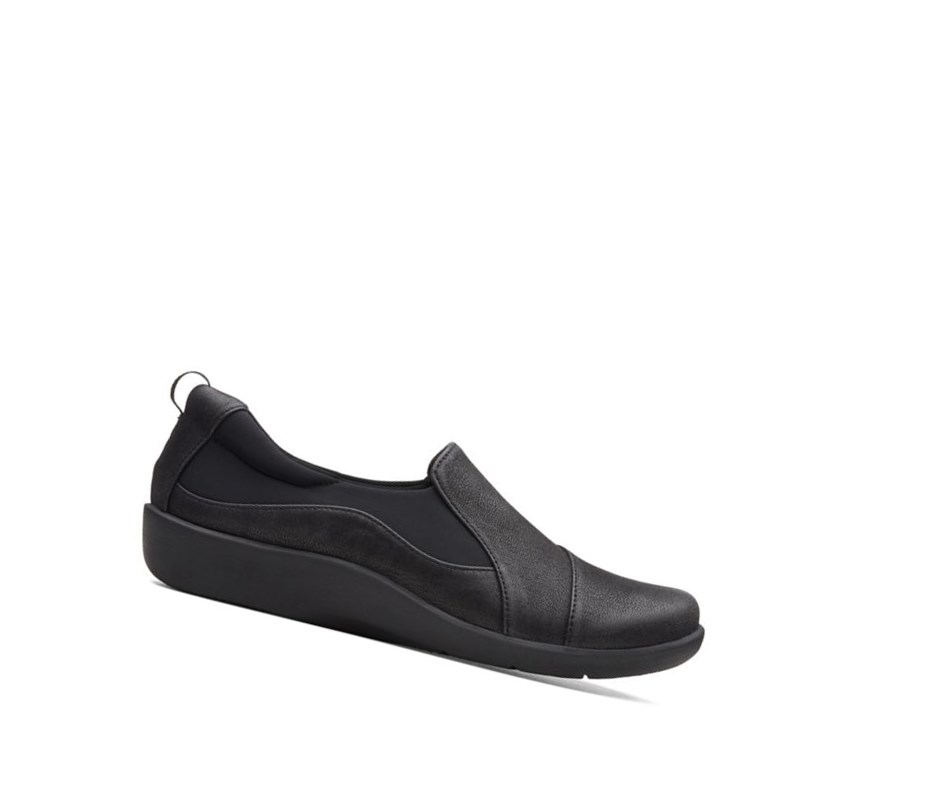 Femme Chaussures Slip On Clarks Sillian Paz Larges Fit Noir - france UNE-83240410