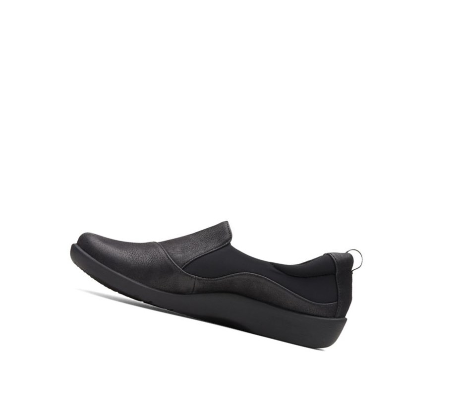 Femme Chaussures Slip On Clarks Sillian Paz Larges Fit Noir - france UNE-83240410