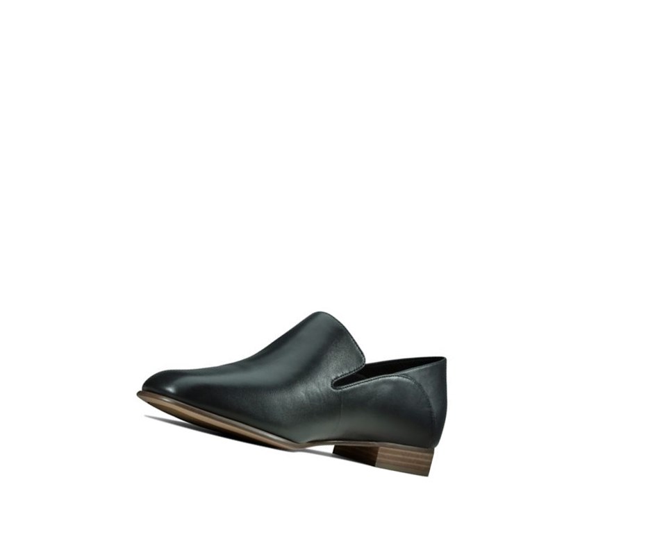 Femme Chaussures Slip On Clarks Pure Viola Cuir Noir - france KWH-58887319