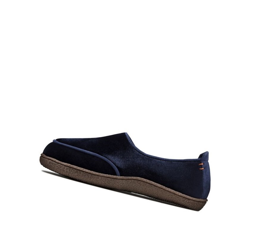 Femme Chaussons Clarks Home Charm Bleu Marine - france WPC-68693634