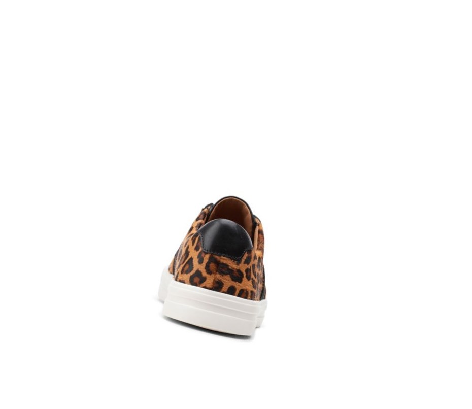 Femme Baskets Clarks Un Maui Band Print Pony Cuir Leopard - france FJW-44466475