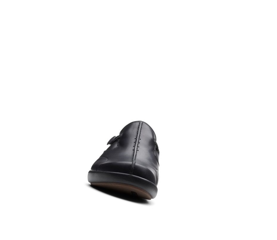 Femme Chaussures de Marche Clarks Un Loop 2 Walk Cuir Noir - france CWN-40397169