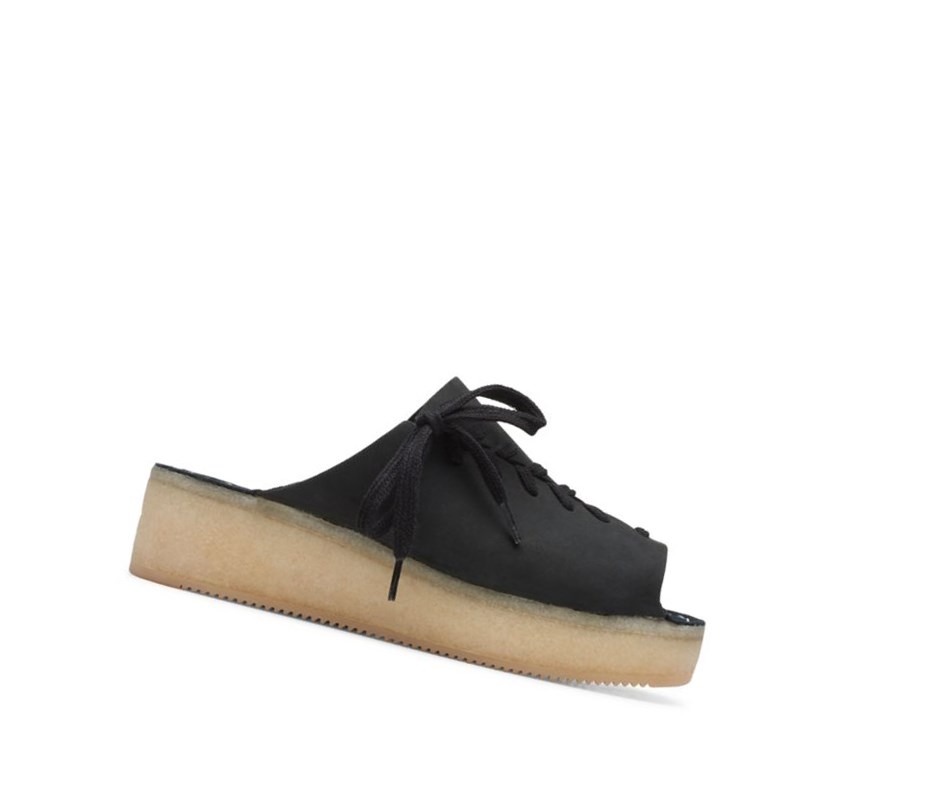 Femme Wallabee Clarks Wallacraft Open Nubuck Noir - france PPB-02207632