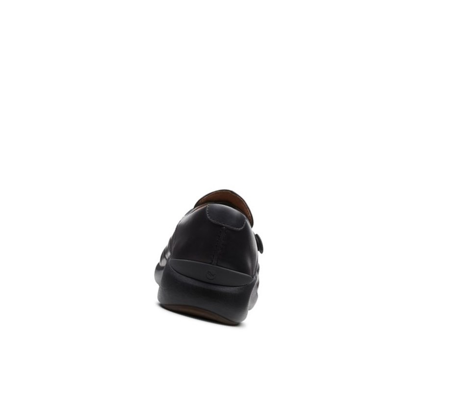 Femme Chaussures de Marche Clarks Un Loop 2 Walk Cuir Noir - france CWN-40397169